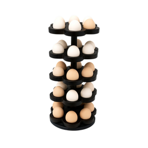 Organizador de Huevos Giratorio de Madera de Acacia, Estante de Almacenamiento de Huevos de 5 Niveles que Ahorra Espacio, Capacidad para 30 Huevos, Estante Organizador para Encimera de Cocina - Product Image 1
