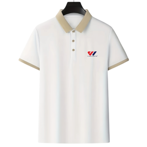 Contrast Trim <b>Polo</b> Shirt Men Short Sleeve Collared Pullover Casual Uniform <b>Top</b> Sportswear Wholesale Ready Stock - Product Image 2