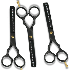 Tijeras de Entresacar Profesionales Multicolor de Hoja Recta para Barbero, Herramienta de Belleza Hecha a Mano con Mango de Goma y Punta Afilada de Acero Inoxidable - Product Image 6