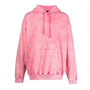 Sweat-shirts à capuche surdimensionnés pour hommes en coton rose French Terry avec poche, effet délavé, style décontracté printemps - Product Image 3