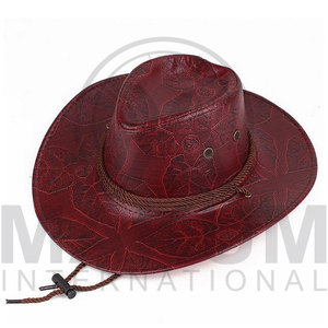 Sombreros de cuero genuino de vaca de alta calidad, personalizados en color, nueva moda, sombrero de vaquero de cuero, personalización. - Product Image 3