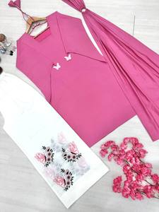 Conjunto de Traje Plazzo de Seda Romana Pura Premium con Bordado, Mangas con Borlas Elegantes, Trabajo de Hilo, Anillo Metálico Elástico y Dupatta para Mujer - Product Image 6