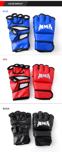 Gants de boxe MMA en cuir de vachette professionnel pour l'entraînement au kick-boxing avec logo et couleur personnalisés - Product Image 5