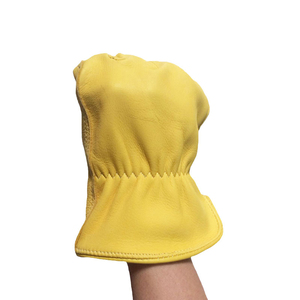 Guantes de Cuero para Conducir, Color Amarillo Dorado, Cuero de Vaca, Palma Completa, para Hombre - Product Image 2
