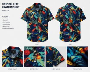 เสื้อเชิ้ตฮาวายชาย แขนสั้น ลายดอกไม้ ระบายอากาศได้ดี เหมาะสำหรับวันหยุดฤดูร้อน ปกคอเสื้อพับได้ ติดกระดุม - Product Image 5
