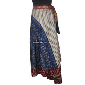 Nueva Falda Cruzada Vintage de Seda India, Estilo Bohemio, Vestido Mágico para Mujer, Prenda Reversible Multiusos Convertible - Product Image 4