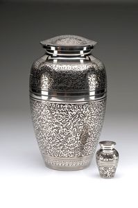 Urne funéraire en céramique noire avec motif blé doré, pot commémoratif rond fait main pour exposition artistique de condoléances - Product Image 6