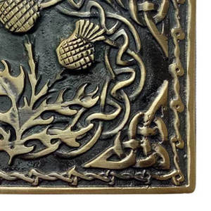 Hebilla de cinturón celta escocesa antigua más vendida con diseño de cardo y remolino de las Tierras Altas, acabado envejecido, de alta calidad - Product Image 4