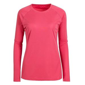 Haut de blouse médicale rose à manches longues en tricot pour femme, col rond, uniforme d'hôpital - Product Image 4