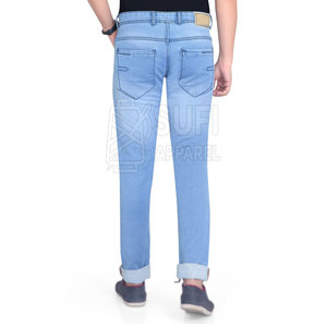 Simple Clean <b>Lines</b> Casual Men's Straight Mid-Rise <b>Jeans</b> 100% Cotton Breathable Eco-Friendly Professional Look for Wholesale - Product Image 2