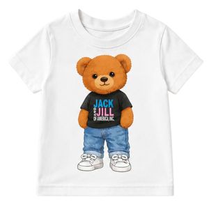 Camiseta Blanca de Manga Corta para Niños Pequeños, Cuello Redondo, Informal, para el Día a Día, para Jugar, Ir a la Escuela, Ropa Cómoda para Niños - Product Image 1