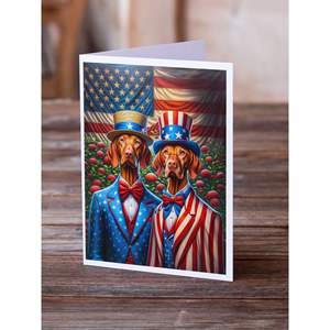 All American Vizsla Whimsical A7 Paquete de tarjetas de felicitación 8 Tarjetas de notas en blanco con sobres Tamaño 5x7 - Product Image 2