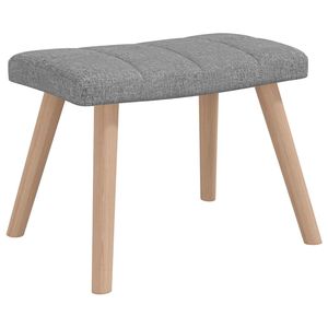 Sedia a dondolo in tessuto grigio chiaro con sgabello per l'arredamento del soggiorno - Product Image 4