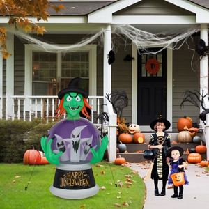 5.9ft Witch and Crystal Ball Inflatable Outdoor Halloween Yard Decorations for Festive Holiday Decorations - Product Image 6