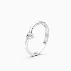 Bague minimaliste légère en or jaune, blanc et rose 9 carats avec diamant solitaire rond de 0,1 ct, cultivé en laboratoire, pour usage quotidien - Product Image 2
