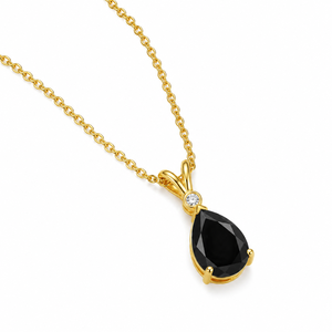 Colgantes de Piedras Preciosas Negras con Corte de Pera, Chapados en Oro Amarillo, Joyería de Diamantes Moissanite para Mujer - Product Image 5