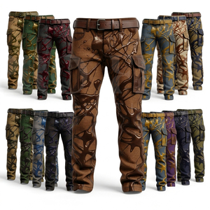 Customized Sublimation Mesh Design <b>Cargo</b> Pants <b>Men</b> Fashionable Trendy Straight Fitted Streetwear Multi Pocket High Waist Pants - Product Image 1