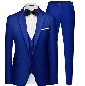 Traje de Blazer para Hombre, Estilo Novio, Color Gris, para Boda, Reunión, Vestido Formal, Venta al por Mayor, OEM, Traje de Esmoquin Formal de 3 Piezas para Caballero - Product Image 5