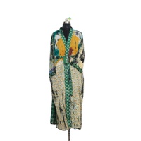 Robe Kimono en Coton Tie-Dye Respirante et Élégante pour Femme, Taille Unique, Teinte à la Main, Manches Longues, Vêtement de Nuit Printemps-Été-Automne pour Fêtes