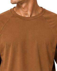 เสื้อยืดแขนสั้นคอกลมสีน้ำตาลสำหรับผู้ชาย ทรงแร็กแลน เรียบง่าย สไตล์สตรีทแวร์ รับสกรีนโลโก้ ทรงโอเวอร์ไซส์ แฟชั่น นุ่มสบาย พรีเมียม เสื้อยืดฤดูร้อน - Product Image 5