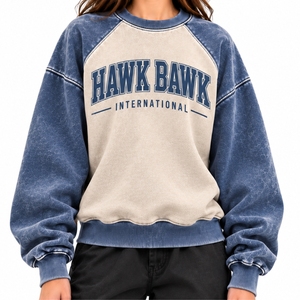 <b>Women</b> Raglan <b>Sweatshirt</b> Color Block Two Tone <b>Sweatshirt</b> Contrast Sleeve <b>Sweatshirt</b> <b>Long</b> Sleeve Relaxed Fit Premium <b>Sweatshirt</b> - Product Image 1