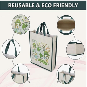 Bolsa de Lona de Algodón Elegante y Multiusos, Reutilizable, con Asas Resistentes para Compras, Comercio Minorista y Uso Diario - Product Image 4
