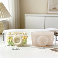 Moule en silicone Candyer motif campanule pour bougie en forme d'appareil photo 3D, diffuseur de parfum DIY, figurine en plâtre