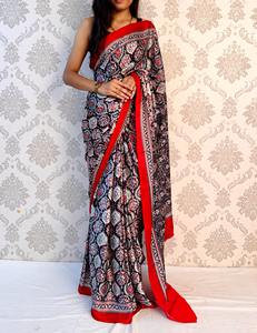 Exclusivo Sari de Satén Suave para Bodas, Ropa India y Pakistaní de Fabricante y Proveedor Indio, Secado Rápido - Product Image 5