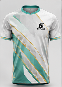 เสื้อฟุตบอลสีขาวเขียว แขนสั้น ชุดแข่งทีม  รับสกรีนโลโก้ ชุดกีฬา โพลีเอสเตอร์ 100% พิมพ์ลายดิจิตอล - Product Image 1