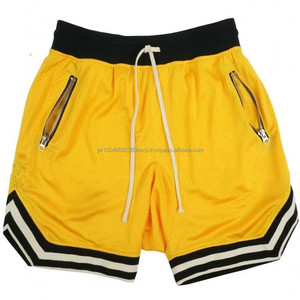 Factory Straight Hair Fitness Shorts Hombres Malla Color sólido Secado rápido Transpirable Casual Deportes Baloncesto Hip Hop Pantalones - Product Image 4