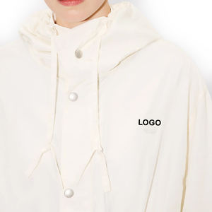 Chaqueta Cortavientos Larga con Capucha para Mujer, Personalizada, Ligera, Resistente al Agua, con Cordón Ajustable en la Cintura, para Actividades al Aire Libre, Informal - Product Image 4