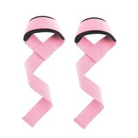 Sangles de levage roses personnalisées avec logo pour femmes - Sangles de poignet rembourrées pour la musculation et les entraînements de soulevé de terre en salle de sport