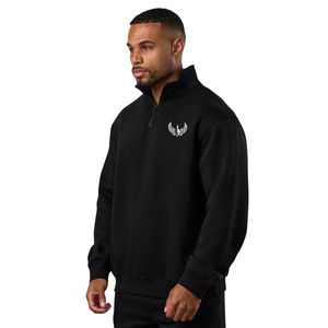Sudadera Negra para Hombre con Cierre Completo y Cuello Alto, Ropa Deportiva Informal, Chaqueta Deportiva, Ropa de Calle, Prenda de Moda - Product Image 1
