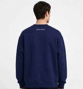 Oneten Men's <b>Navy</b> Blue Crewneck <b>Sweatshirt</b> Casual Loose Fit Long Sleeve Pullover 100% Polyester Printed Spring - Product Image 4