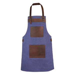 Tablier de luxe en toile cirée avec bretelles en cuir réglables, gilet professionnel de barman, logo, imperméable, robuste, pour personnel de bistrot - Product Image 2