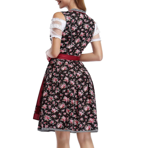 Costume 3 pièces pour femme, style bavarois allemand, robe Dirndl en mousseline de soie tissée avec dentelle et boutons, directement de l'usine - Product Image 2