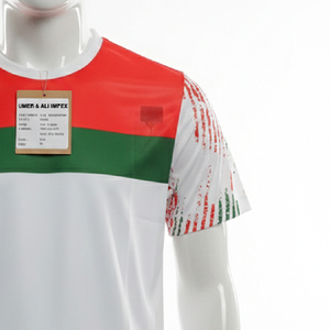 เสื้อยืดฟุตบอลซับลิเมชั่นคุณภาพเยี่ยม ด้านหน้าผ้าอินเตอร์ล็อค ด้านหลังผ้าไมโครเมช โพลีเอสเตอร์ 100% 140 กรัมต่อตารางเมตร - Product Image 3