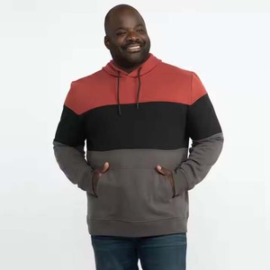 Sudadera con capucha de forro polar para hombre al por mayor, diseño de bloques de color, personalizada, con rayas horizontales multicolor, estilo casual y ajuste holgado - Product Image 6