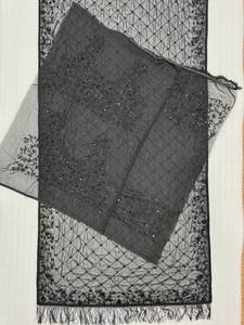 Sari de Georgette Sintético Estilo Bollywood con Lentejuelas Pesadas de 5mm, Bordado Multicolor y Detalle Zalar con Blusa de Diseñador - Product Image 6