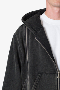Top Selling Custom Logo Thick Fleece 3D Embroidery 100% Cotton Blank Hoodies Warm Windproof Zipper Oversize Gothic Winter Men's - Product Image 5