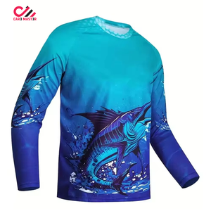 Camisas de Pesca de Moda, de Alta Calidad, 220 GSM, 100% Algodón, Cuello Redondo, Antibacterianas, de Secado Rápido, con Bolsillos Tipo Cargo y Botones - Product Image 1
