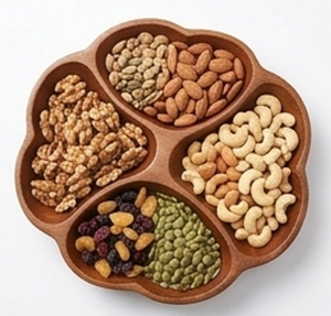 Assiette de service en bois faite à la main de la plus haute qualité, en forme de fleur, couleur unie, design élégant, finition polie, pour les fêtes, vaisselle et assiettes - Product Image 2