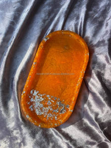 Multi Color Available Resin Marble Bathroom <b>Vanity</b> <b>Tray</b> Perfume Jewelry Dresser Oval Serving <b>Trays</b> for Home Decor Polished - Product Image 4