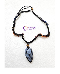 Pendentif en pierre d'agate Angelite 7 chakras, pendentifs faits à la main en pierre naturelle, vente en gros, exportations de cristaux Amayra - Product Image 1