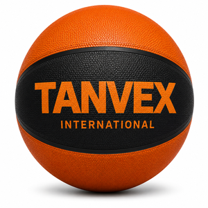 Ballon de basketball TANVEX avec revêtement en PVC, chambre à air en caoutchouc naturel, écologique, durable, design noir et blanc - Product Image 4