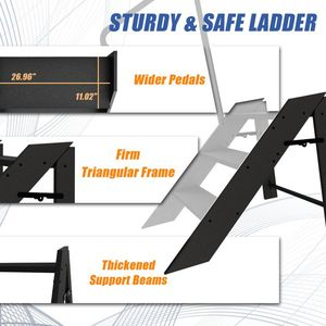 <b>Foldable</b> 3-<b>Step</b> RV Interior Accessory Hot Tub Height Adjustable <b>Step</b> Ladder with Non-Slip Handrail and Feet - Product Image 2