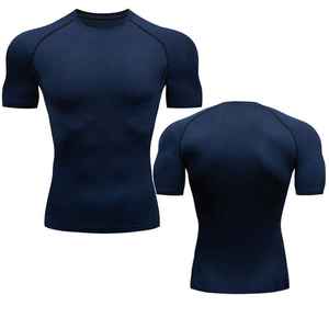 Camiseta Deportiva de Compresión para Hombre, Corte Ajustado, Manga Regular, Cuello Redondo, Transpirable, Nailon/Poliéster, 220 Gramos - Product Image 4