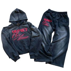 Pantalones Anchos con Cierre y Lavado Ácido para Hombre, Estilo Nuevo Personalizado, Fabricante Personalizado de Sudaderas con Capucha y Pantalones Deportivos para Hombre - Product Image 5