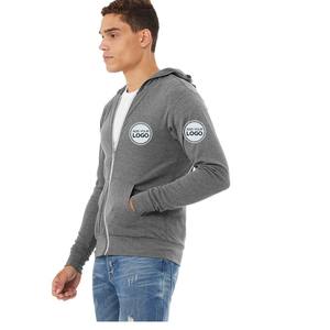 Sweat à capuche unisexe léger à fermeture éclair intégrale en tissu Tri-Blend, manches longues, t-shirts à capuche légers avec fermeture éclair - Product Image 6