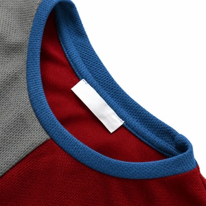 Camiseta de Manga Corta para Hombre, Cuello Redondo, Bloques de Color, Tejido de Punto, Corte Regular, Casual, Ribete en Contraste, 100% Algodón, Secado Rápido, 320g - Product Image 4